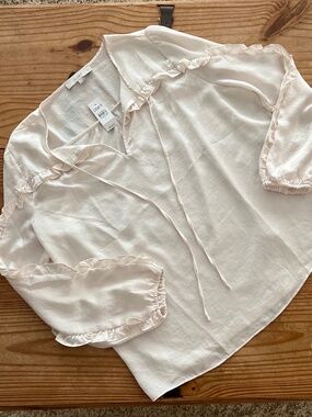 Loft Cream Top Sz L